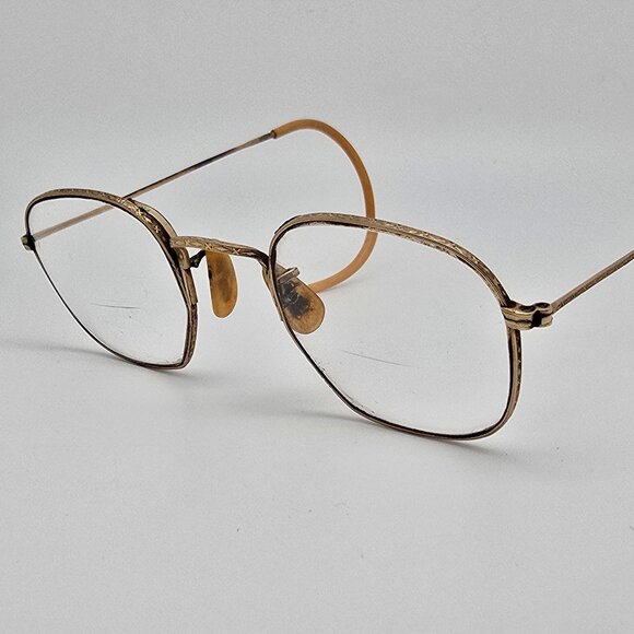 Bausch & Lomb B&L Arco Ful-Vue 1/10 12K GF Gold Filled Antique Eyeglasses w Case - Picture 3 of 16